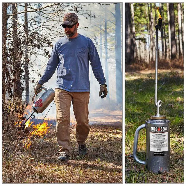 Alt view image 3 of 6 - Forestry Suppliers Double-Bottom Drip Torch | Heavy Duty 15 Gauge Aluminum Canister | Big Mouth for Easy Filling | Fuel Trap & Check Valve for Protection | Oil Proof Gaskets