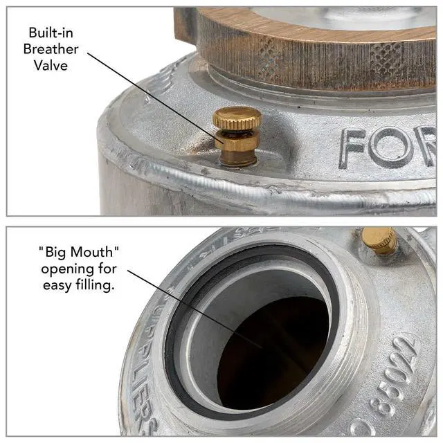 Alt view image 4 of 6 - Forestry Suppliers Double-Bottom Drip Torch | Heavy Duty 15 Gauge Aluminum Canister | Big Mouth for Easy Filling | Fuel Trap & Check Valve for Protection | Oil Proof Gaskets