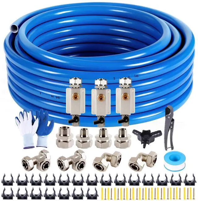 Main image of Shop Air line kit 3/4"×100'&200'&300' HDPE-Aluminum-HDPE Air Tubing Compressed Air Line Kit for Air Compressor Accessories Leak Proof&Easy to Install Compressed Air Piping System for Garage
