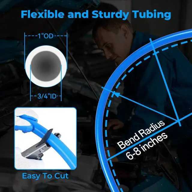 Alt view image 4 of 6 - Shop Air line kit 3/4"×100'&200'&300' HDPE-Aluminum-HDPE Air Tubing Compressed Air Line Kit for Air Compressor Accessories Leak Proof&Easy to Install Compressed Air Piping System for Garage
