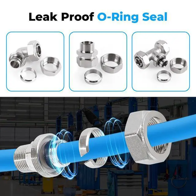 Alt view image 5 of 6 - Shop Air line kit 3/4"×100'&200'&300' HDPE-Aluminum-HDPE Air Tubing Compressed Air Line Kit for Air Compressor Accessories Leak Proof&Easy to Install Compressed Air Piping System for Garage