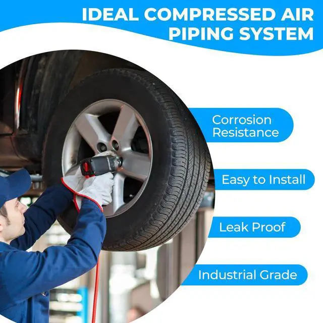 Alt view image 6 of 6 - Shop Air line kit 3/4"×100'&200'&300' HDPE-Aluminum-HDPE Air Tubing Compressed Air Line Kit for Air Compressor Accessories Leak Proof&Easy to Install Compressed Air Piping System for Garage