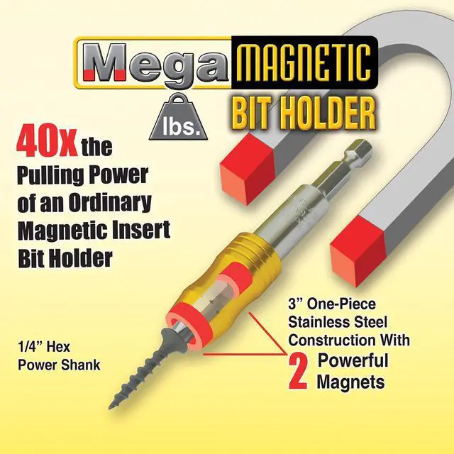 Alt view image 4 of 6 - 45834-25 1/4" x 3" Mega-Magnetic Bit Holder, Impact Plus, 25-Pack