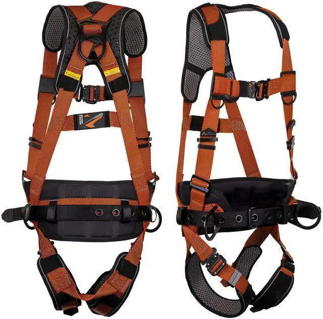 Main image of Warthog Comfort MAXX - Safety Harness for Construction Fall Protection Equipment with Removable Belt and Lumbar Support, Side D-Rings, and Padding, OSHA & ANSI Compliant (S-M)