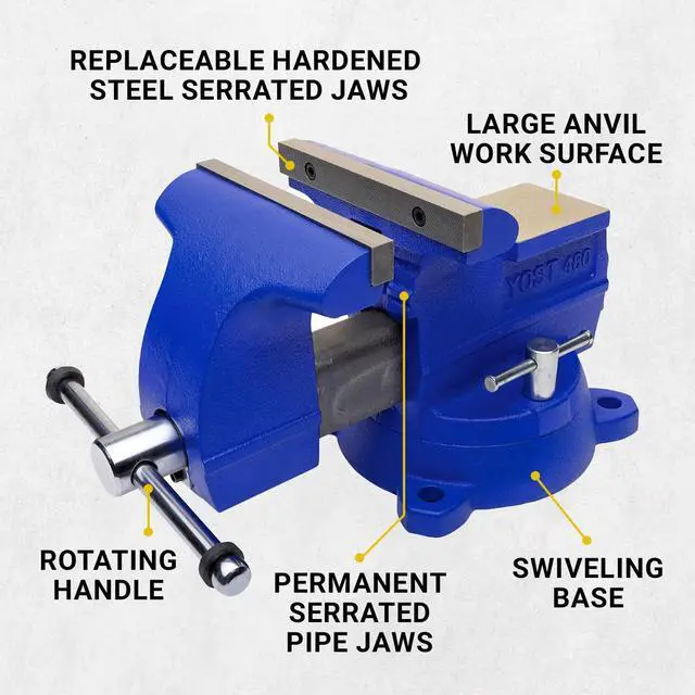Alt view image 3 of 6 - Yost Vises 480 8" Heavy Duty Utility Combination Pipe and Bench Vise