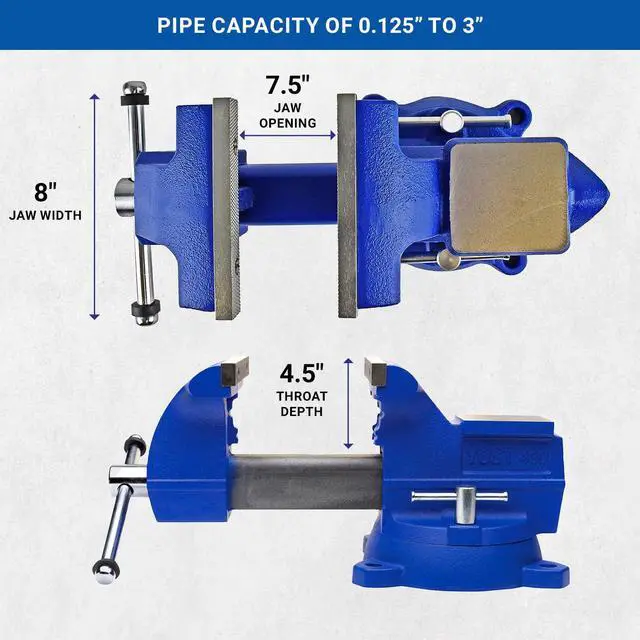 Alt view image 4 of 6 - Yost Vises 480 8" Heavy Duty Utility Combination Pipe and Bench Vise