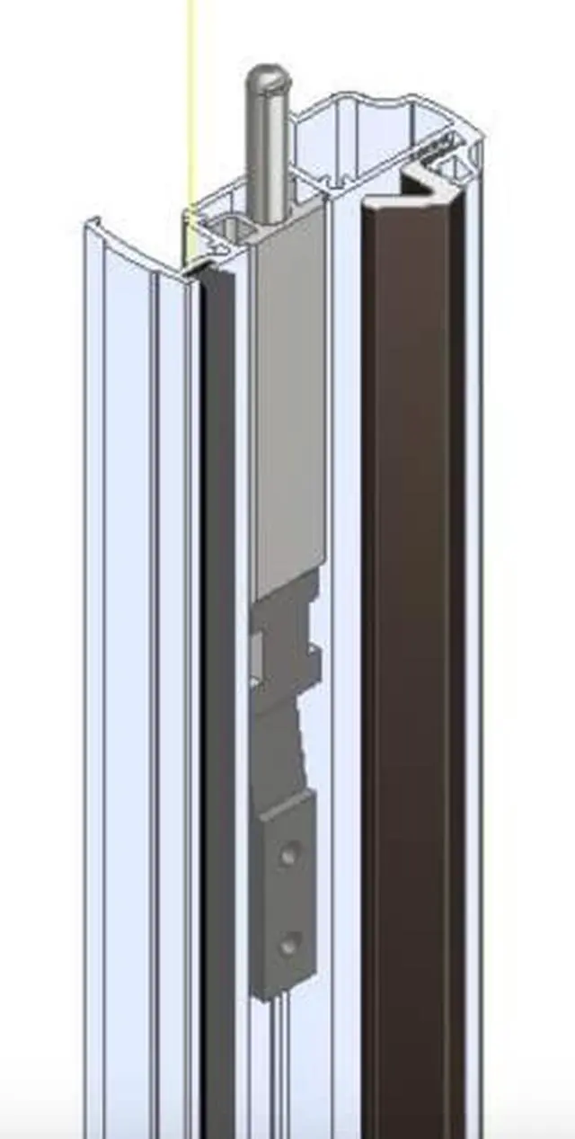 Main image of T- Astragals for Your Double Door Heavy Duty - Satin Anodized Combination Astragal and Flush Bolt Assembly. Double Door Seal Closer - Double Door Central Lock - Passive Door Lock (Silver 96 Inch)