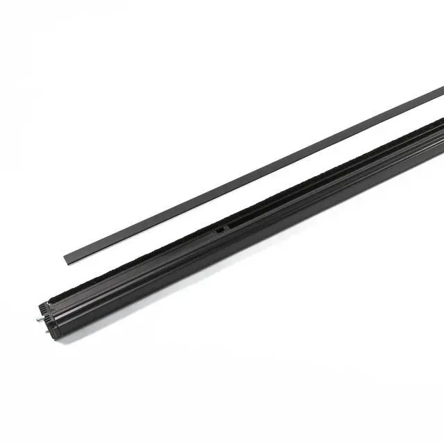 Alt view image 5 of 6 - T-Astragals Heavy Duty Satin Anodized Combination Astragal and Flush Bolt Assembly - Double Door Seal Closer - Central Lock - Passive Lock (Black, 96 Inch)