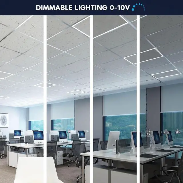 Alt view image 6 of 6 - 2x4 FT Edge-Lit Frame LED Panel Lights,5CCT Selectable 3000K-6500K, 2600/3900/5200LM,20W/30W/40W Switch Grid Drop Ceiling Lights,0-10V Dimmable,Damp Rated,100-277V,ETL Listed (2 x 4-6 Pack)