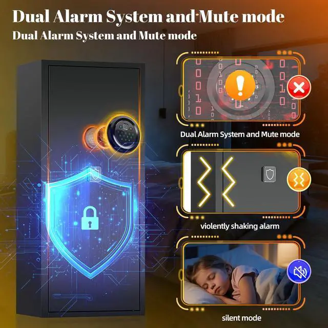 Alt view image 5 of 6 - Long Gun Safe | Gun Safe for Rifles and Pistols, 15-20-Gun Quick Access Safe with Adjustable Racks, Storage for Rifles and Ammo, Heavy-Duty & Easy to Assemble, Perfect for Home and Hunting Use