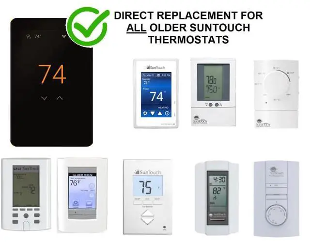 Alt view image 2 of 6 - SunTouch CONNECTPLUS Floor Heating WiFi + Voice Programmable Touchscreen Thermostat + Floor Sensor, Alexa and Google Home Compatible120V/240V