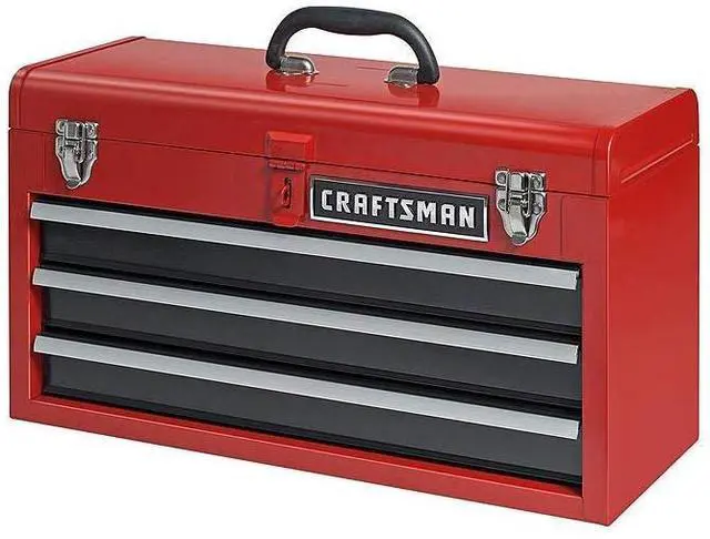 Main image of 3-Drawer Metal Portable Chest Toolbox Red