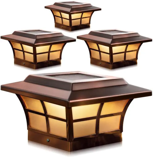 Main image of SL086 Plated Prestige Solar Post Cap, 6" x 6", Copper (4)