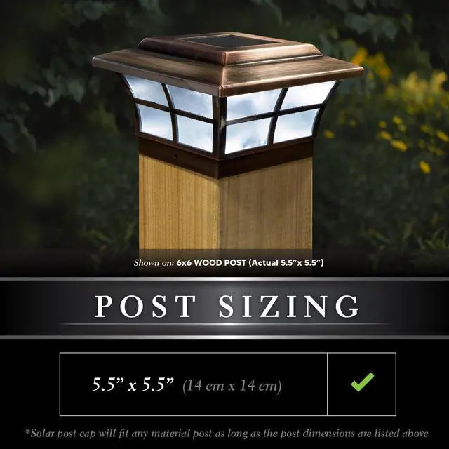 Alt view image 3 of 6 - SL086 Plated Prestige Solar Post Cap, 6" x 6", Copper (4)