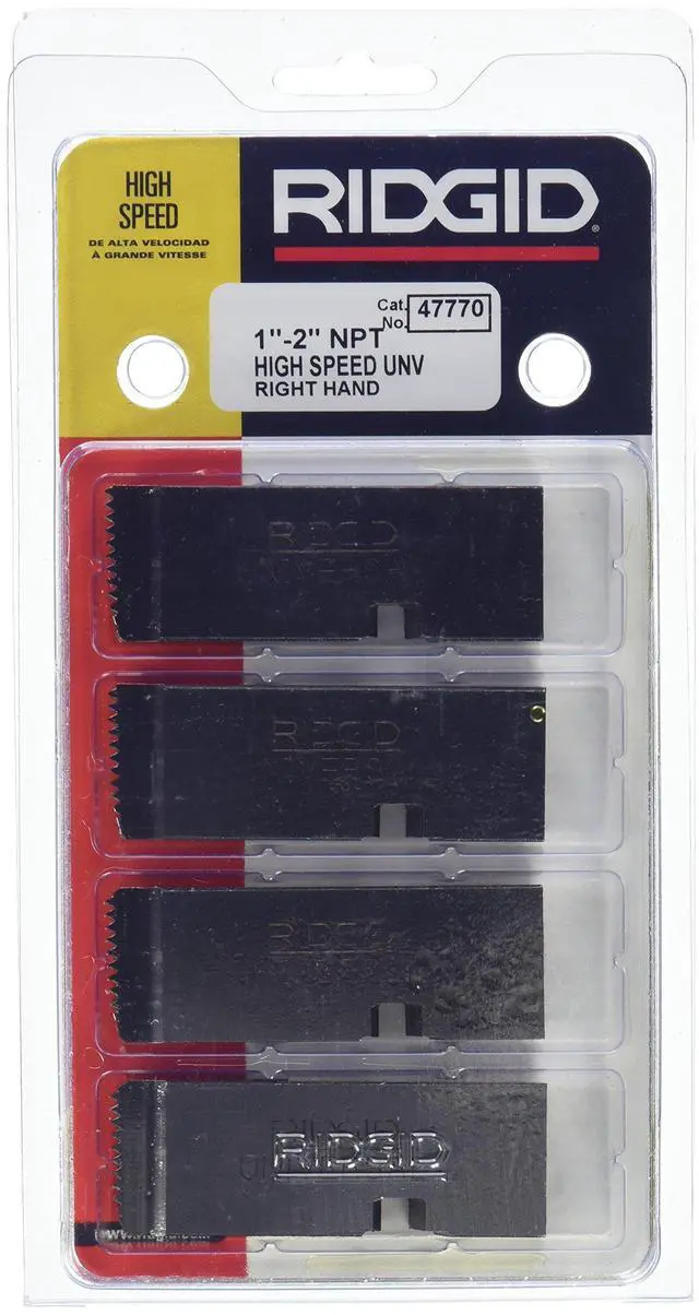 Main image of 47770 Threading Machine Dies, Right-Handed High-Speed NPT Pipe Dies with Nominal Pipe Size of 1-Inch to 2-Inch, Compatible with Universal Die Heads