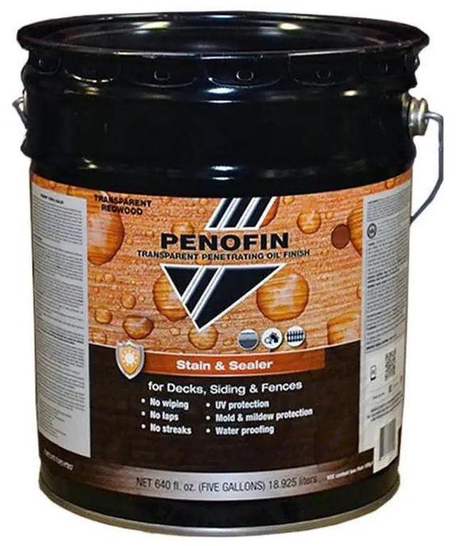 Main image of Penofin 5 Gallon Stain and Sealer Tranparent Penetrating Oil Finish - Redwood