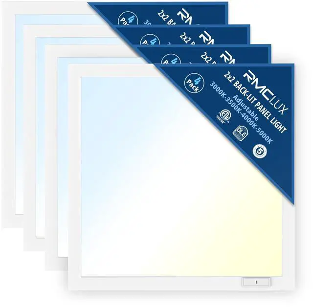Main image of 2x2 Backlit LED Panel Light,5 Wattage 20W/25W/30W/35W/40W-Up to 6000Lumens,4 CCT Tunable 3000K/3500K/4000K/5000K,ETL&DLC Certified for Office Commercial Drop Ceiling 4 Pack