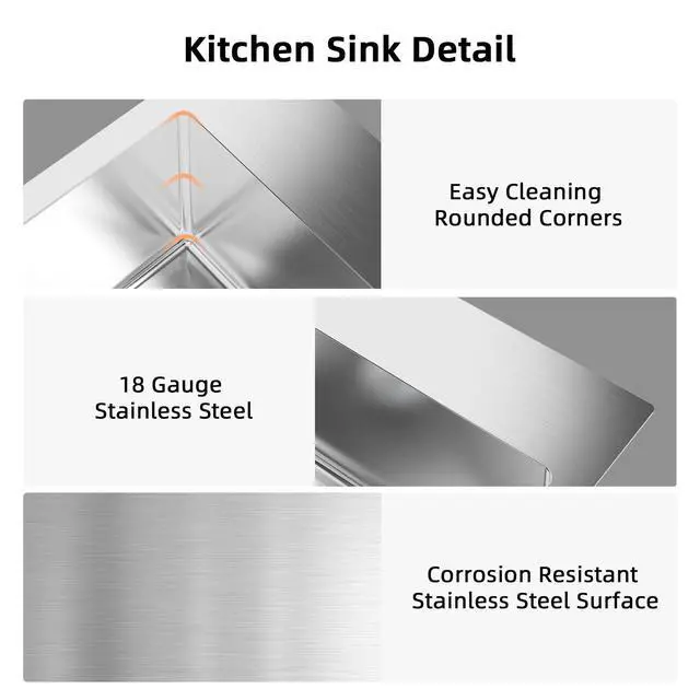 Alt view image 3 of 6 - 30 Inch Top mount Kitchen Sink Drop-in, Farmhouse Kitchen Sink with Sink Protector 18 Gauge, Workstation Sink, 304 Stainless Steel Single Bowl for RV, Travel Trailer, Garage, 30x22x9