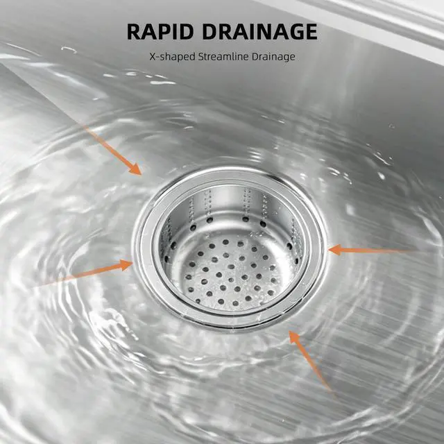 Alt view image 4 of 6 - 30 Inch Top mount Kitchen Sink Drop-in, Farmhouse Kitchen Sink with Sink Protector 18 Gauge, Workstation Sink, 304 Stainless Steel Single Bowl for RV, Travel Trailer, Garage, 30x22x9