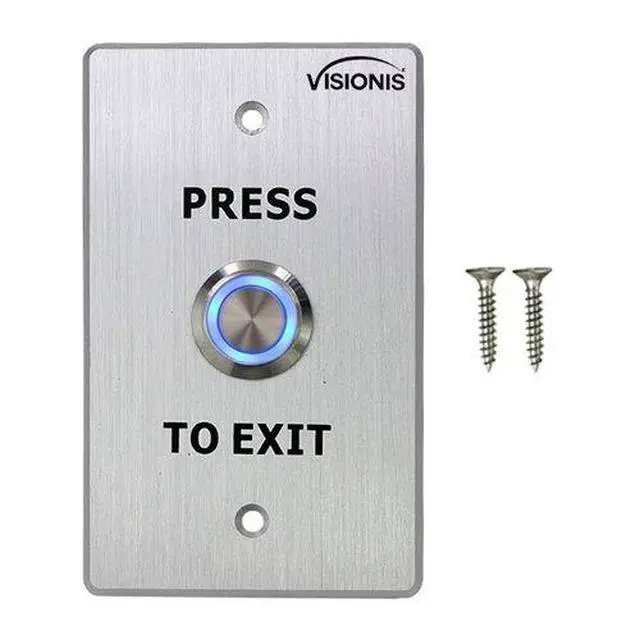 Alt view image 3 of 6 - 10 Pack FPC-7500 VIS-7001 Indoor Outdoor Weather Waterproof IP65 Stainless Steel Door Bell Type Round Request To Exit Button Standard Size Door Access Control with LED Light NC COM NO Outputs