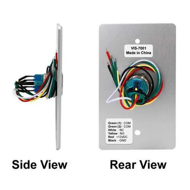 Alt view image 4 of 6 - 10 Pack FPC-7500 VIS-7001 Indoor Outdoor Weather Waterproof IP65 Stainless Steel Door Bell Type Round Request To Exit Button Standard Size Door Access Control with LED Light NC COM NO Outputs