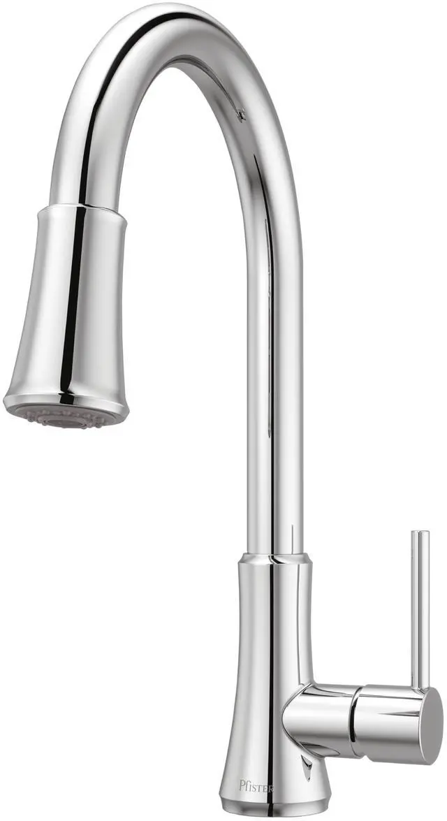 Main image of Pfirst Series Kitchen Faucet with Pull-Down Sprayer, Single Handle, High Arc, Polished Chrome Finish, G529PF2C
