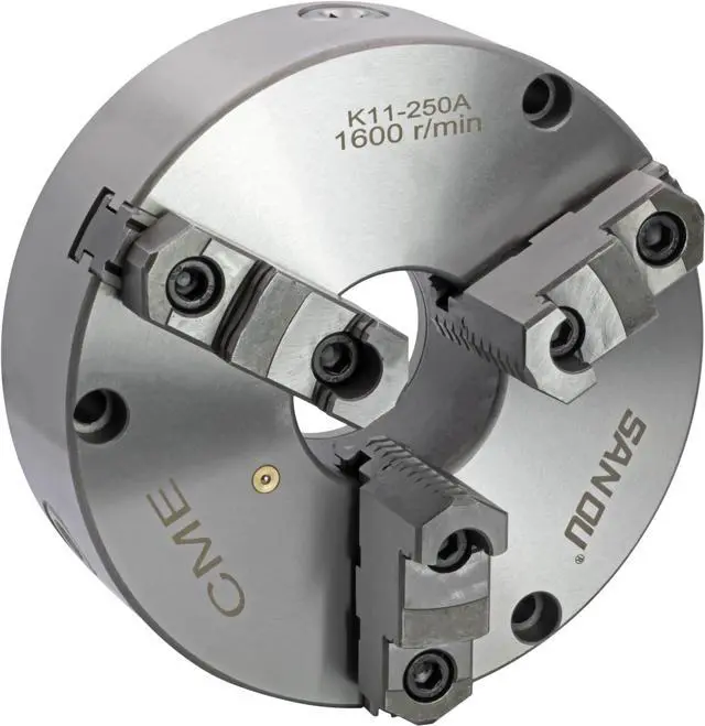 Main image of CME 10" 3-Jaw Self-Centering (Scroll) Lathe Chuck, Front Mount, Two-Piece Reversible Jaws