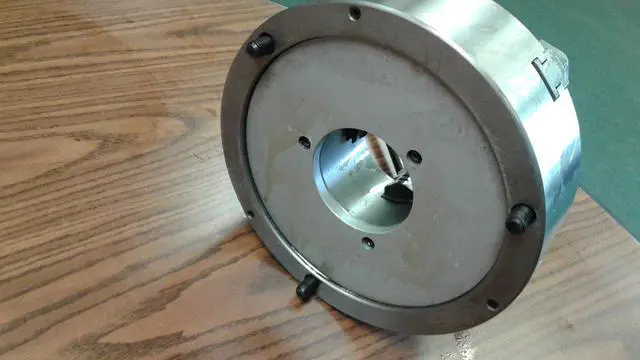 Alt view image 3 of 4 - CME 10" 3-Jaw Self-Centering (Scroll) Lathe Chuck, Front Mount, Two-Piece Reversible Jaws