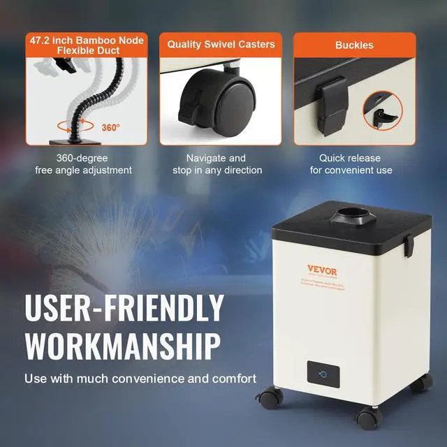 Alt view image 5 of 6 - Solder Fume Extractor, 150W Soldering Smoke Extractor with 3-Stage Filters, 332 m³/h Strong Suction Smoke Absorber and Purifier for Soldering, DIY Welding, 110V