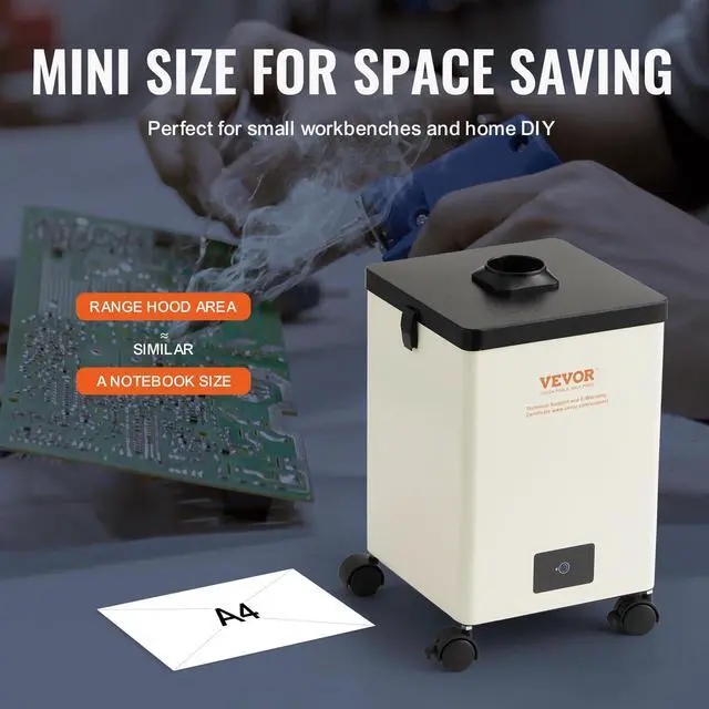 Alt view image 6 of 6 - Solder Fume Extractor, 150W Soldering Smoke Extractor with 3-Stage Filters, 332 m³/h Strong Suction Smoke Absorber and Purifier for Soldering, DIY Welding, 110V