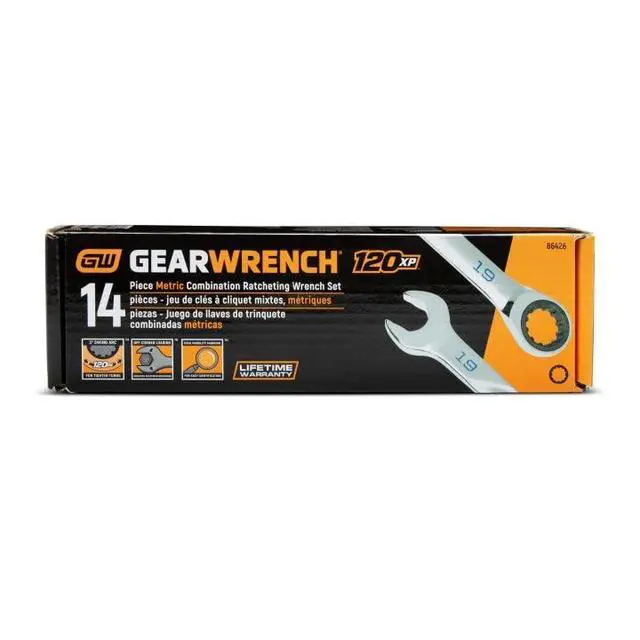 Alt view image 3 of 6 - Universal Spline XL Ratcheting Combination SAE Wrench Set - 86426