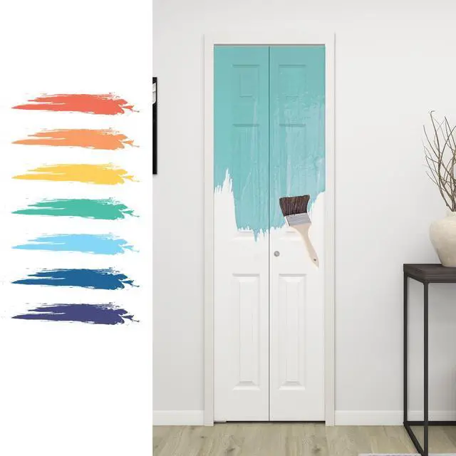Alt view image 5 of 6 - 24 in.x 80 in. Bifold Barn Door, 6 Panel White Primed Bifold Closet Door, Hollow Core Interior Barn Doors with Hardware Kit