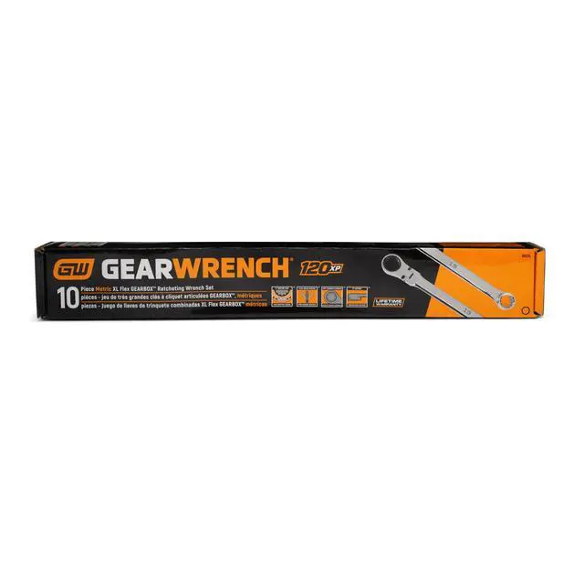 Alt view image 2 of 6 - 10 Piece 120XP Universal Spline XL Flex Head GearBox Ratcheting Metric Wrench Set | 86126