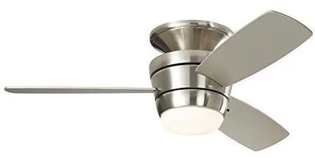 Main image of Mazon 44-in Brushed Nickel Flush Mount Indoor Ceiling Fan with Light Kit and Remote (3-Blade)