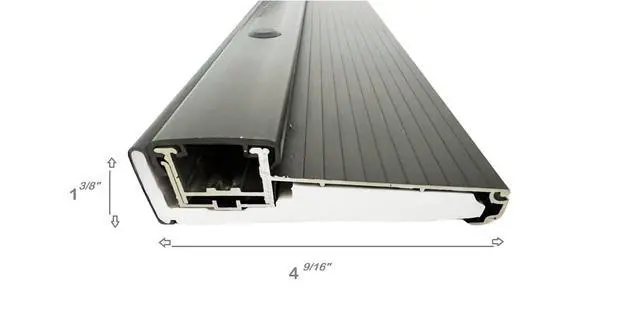 Alt view image 4 of 6 - KC Hardware Black Adjustable Aluminum Threshold, Short Width, Hidden Screw Design, Heavy-Duty Exterior Door Threshold for Residential & Commercial Doorways, Adapts Seamlessly to Door Height (48 Inch)