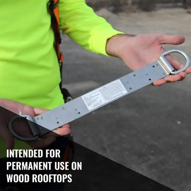 Alt view image 2 of 6 - Permanent Roof Anchor 18 Dual D-Ring Fall Protection Anchor, Easy to Install Fall Arrest System, OSHA and ANSI Compliant, Designed for 12 Ridge (16 Pack)