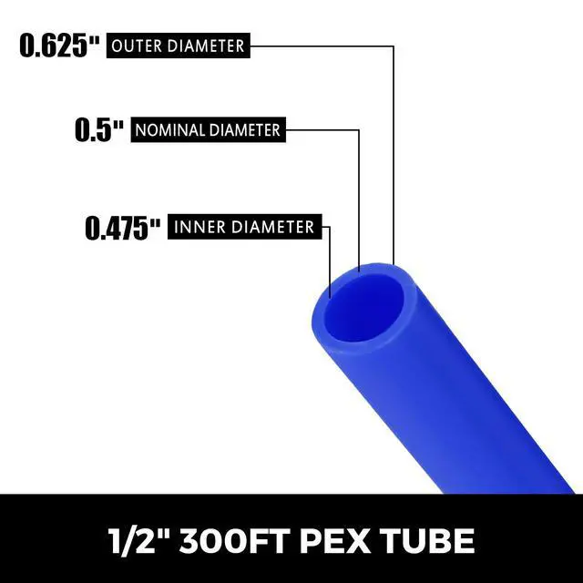 Alt view image 2 of 6 - PEX-B Pipe 2 Rolls of 1/2 Inch X 300 Feet,Oxygen Barrier Flexible Pipe Tubing,Red&Blue for Hydronic Radiant EVOH Floor Heating, Water Plumbing Applications with Cutter& Clamps