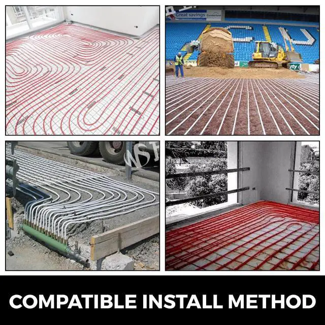 Alt view image 6 of 6 - PEX-B Pipe 2 Rolls of 1/2 Inch X 300 Feet,Oxygen Barrier Flexible Pipe Tubing,Red&Blue for Hydronic Radiant EVOH Floor Heating, Water Plumbing Applications with Cutter& Clamps