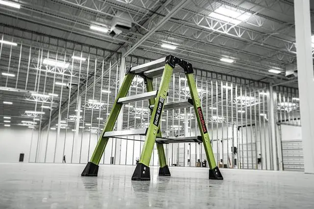 Alt view image 3 of 6 - Ladders, Sure Step, 3-Step, Double-Sided Step Stool, Fiberglass, (11953), Type 1AA, 375 lbs Weight Rating, Hi-viz Green