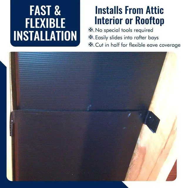 Alt view image 4 of 6 - SmartBaffle 24 Insulation Baffle - Durable Polyethylene Attic Baffles for 24" On-Center Rafter Bays with 2" Air Channel - Rafter Vents Improve Roof Ventilation & Prevent Insulation Blockage- 30 pieces