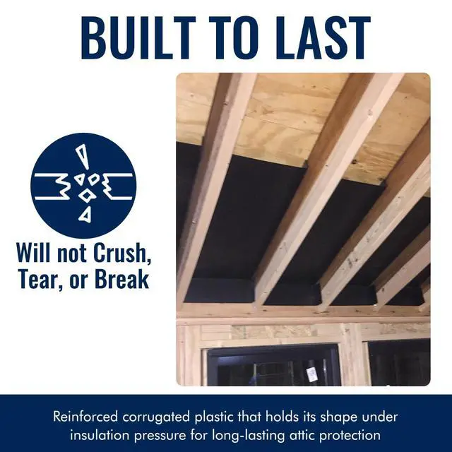 Alt view image 5 of 6 - SmartBaffle 24 Insulation Baffle - Durable Polyethylene Attic Baffles for 24" On-Center Rafter Bays with 2" Air Channel - Rafter Vents Improve Roof Ventilation & Prevent Insulation Blockage- 30 pieces