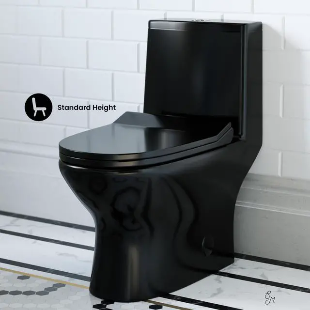 Alt view image 6 of 6 - Ivy One Piece Toilet Dual Vortex Flush in Glossy Black 1.1/1.6 gpf
