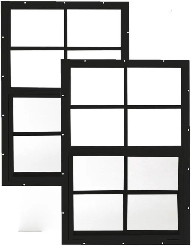 Main image of 18x27 Shed Windows, Flush Mount Sliding Windows with Tempered Glass & Screens, Black, 2-Pack