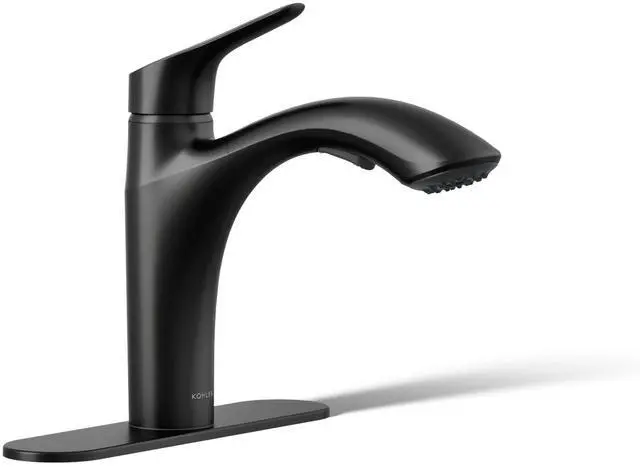 Main image of 30468-BL Rival Single Handle Pull-Out Kitchen Sink Faucet, 1.5 GPM, High-Arch Swing Spout, Two-Function Sprayhead, Matte Black