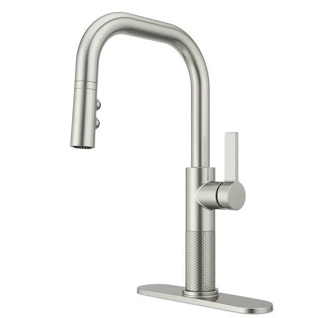 Alt view image 3 of 6 - Montay 1-Handle Pull-Down Kitchen Faucet in Stainless Steel