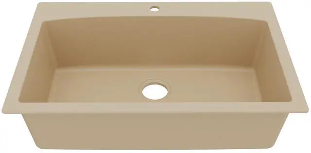 Main image of QT-712 Drop-In Quartz Composite 33 in. 1-Hole Single Bowl Kitchen Sink in Bisque