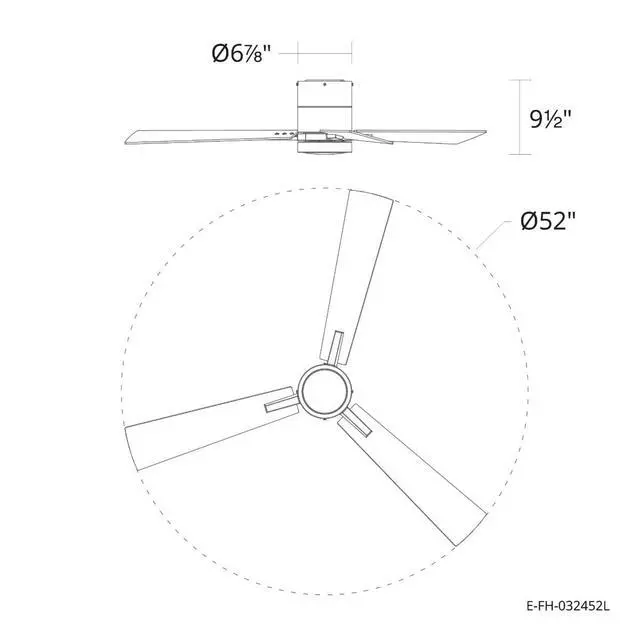 Alt view image 6 of 6 - Bali 52in 3-Blade Smart Indoor or Outdoor Flush Mount Ceiling Fan 2700K-6000K CCT Tunable Range LED Light Kit in Matte Black with Reversible Black and Weathered Wood Blades Works With iOS or Android