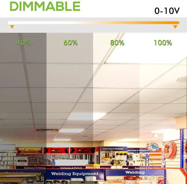 Alt view image 4 of 6 - 2x4 LED Flat Panel Lights,30/40/50W Selectable 5000K 6500lm, 0-10V Dimmable Back-Lit Recessed,LED Drop Ceiling Light for Office,Classroom,Hospital,Garage,Replaces 3-Lamp F32T8,6 Pack