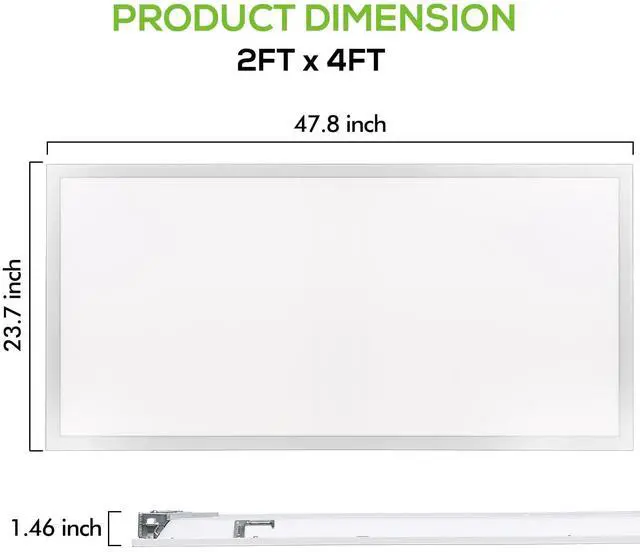 Alt view image 5 of 6 - 2x4 LED Flat Panel Lights,30/40/50W Selectable 5000K 6500lm, 0-10V Dimmable Back-Lit Recessed,LED Drop Ceiling Light for Office,Classroom,Hospital,Garage,Replaces 3-Lamp F32T8,6 Pack