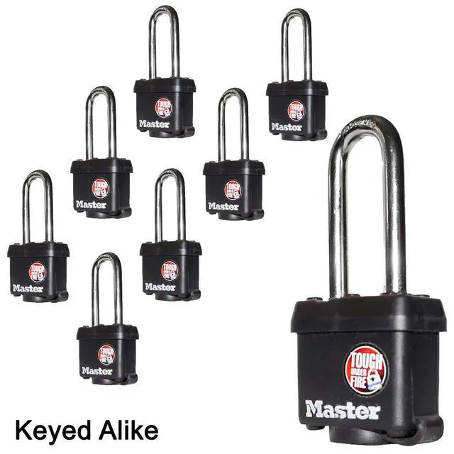 Alt view image 2 of 4 - (8) Keyed Alike Padlocks w/Thermoplastic Coating and 2"(51mm) Tall Shackle incl 16 Keys - Model # 311KALH-8